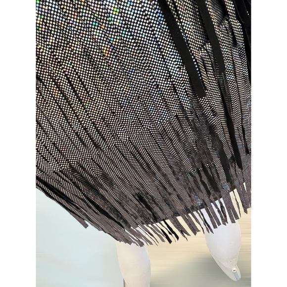 Peach love California metallic silver dress sz S M L - Picture 9 of 10